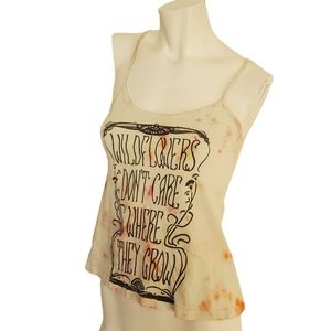 Tie Dye Wildflowers Don't Care tank OOAK